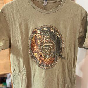 Next Level Apparel Graphic Tee | Tribal Lion & Wolf Design | Size L